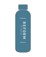 The Water Bottle - Teal - Reform Fitness - Center Body Front & Center Body Front - Printed - White