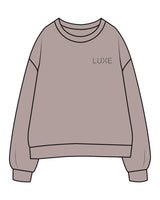 The Womens Crewneck - Washed Gray - Lagree Luxe - Left Chest - Embroidered - Charcoal