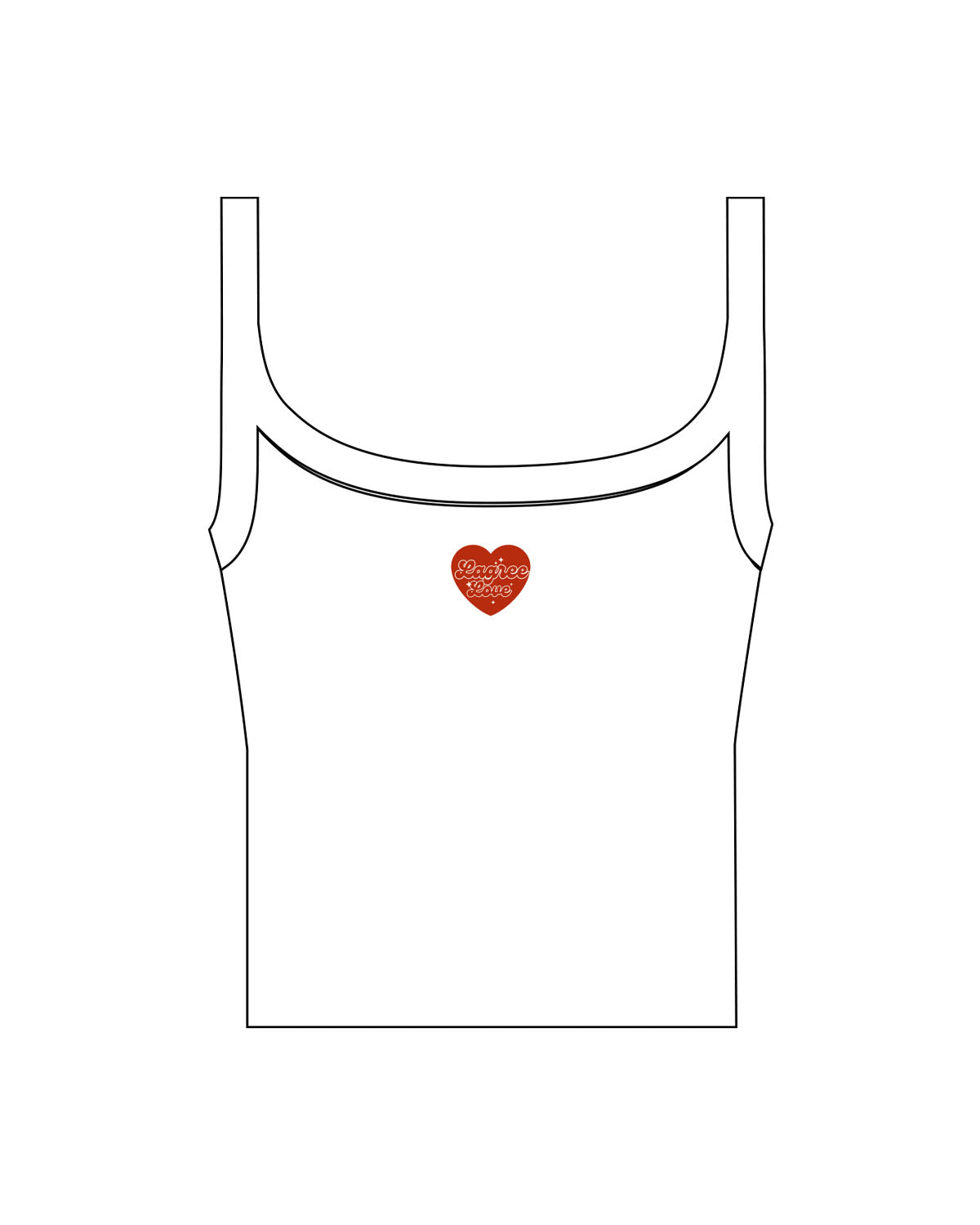 The Micro Rib Strappy Crop Tank - White - M4Lagree - Center Chest Logo "Lagree Love" - Printed - Full Color