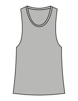 The Crop Muscle Racerback- Athletic Heather - Haus of Fitness - Back Spine - Printed - Black