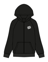 The Mens Zip Hoodie - Black - Lagree Red - Left Chest & Back Stacked - Printed - White