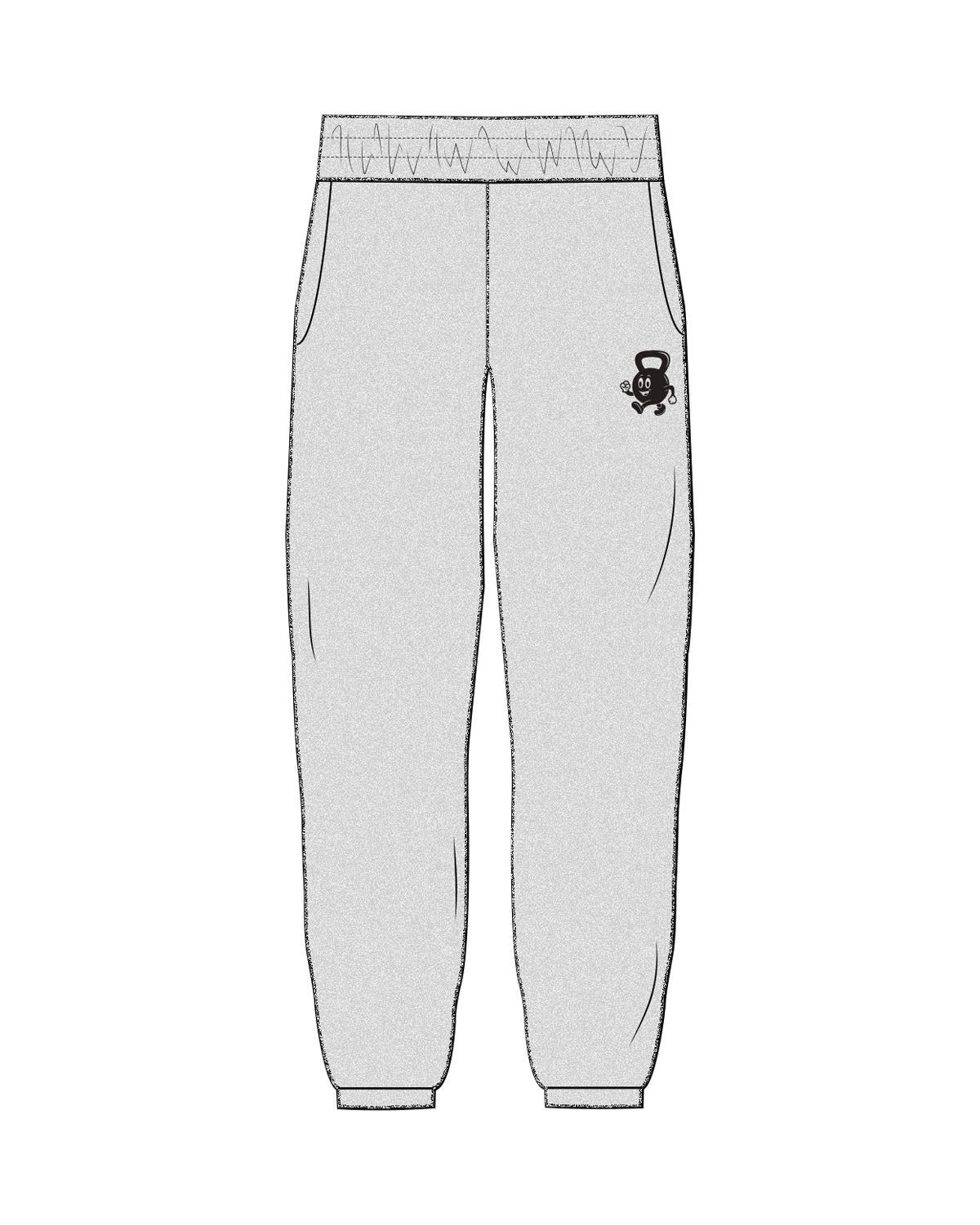 The Womens Sweatpants - Heather - Delta Fitness - Left Leg Kettlebell - Printed - 241f20