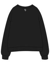 The Womens Crewneck - Black - Club Ready - Center Chest Arc & Back Neckline - Printed - White