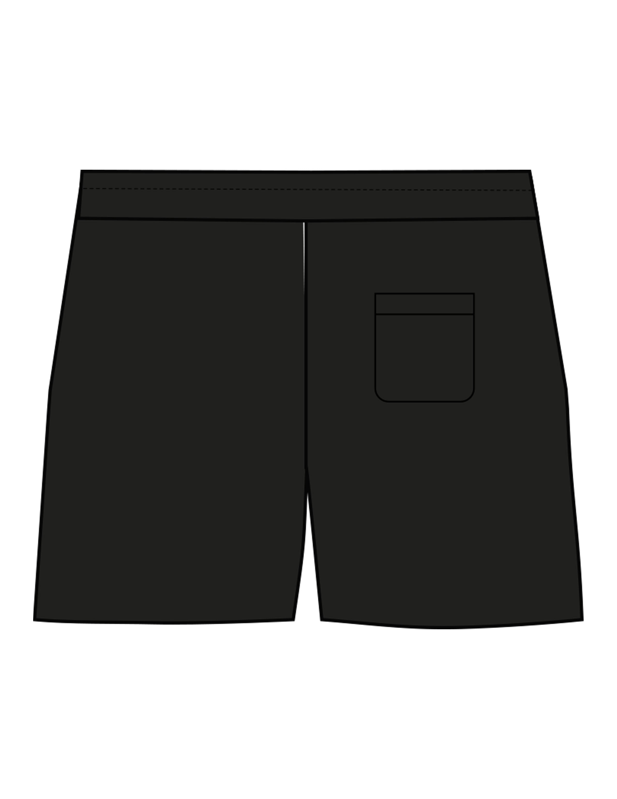 The Womens Sweat Shorts - Black - enCore Pilates - Left Leg - EMB - White