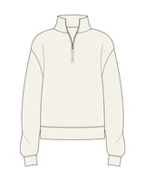 The Womens 1/4 Zip - Off White - Strength Monterey - Left Chest Stacked - Embroidered - Tone on Tone