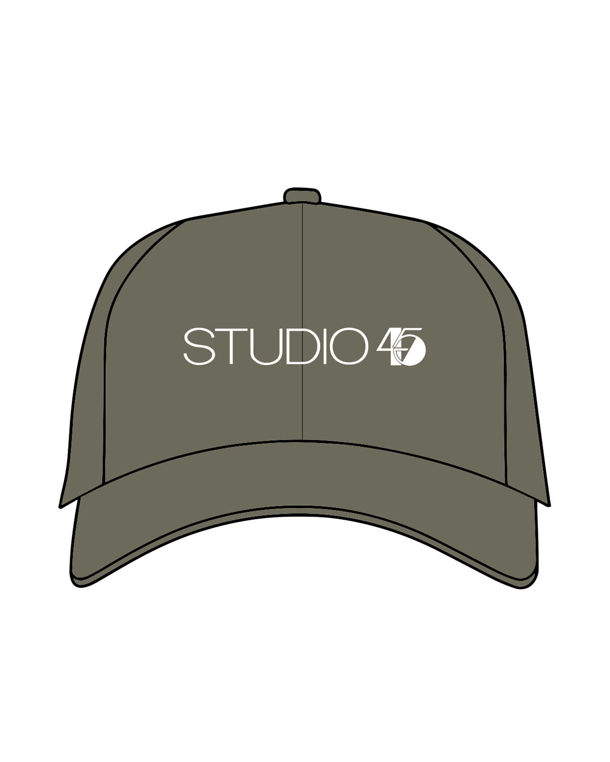 The Dad Hat - Khaki - Studio 45 - Center Text - 45 - White