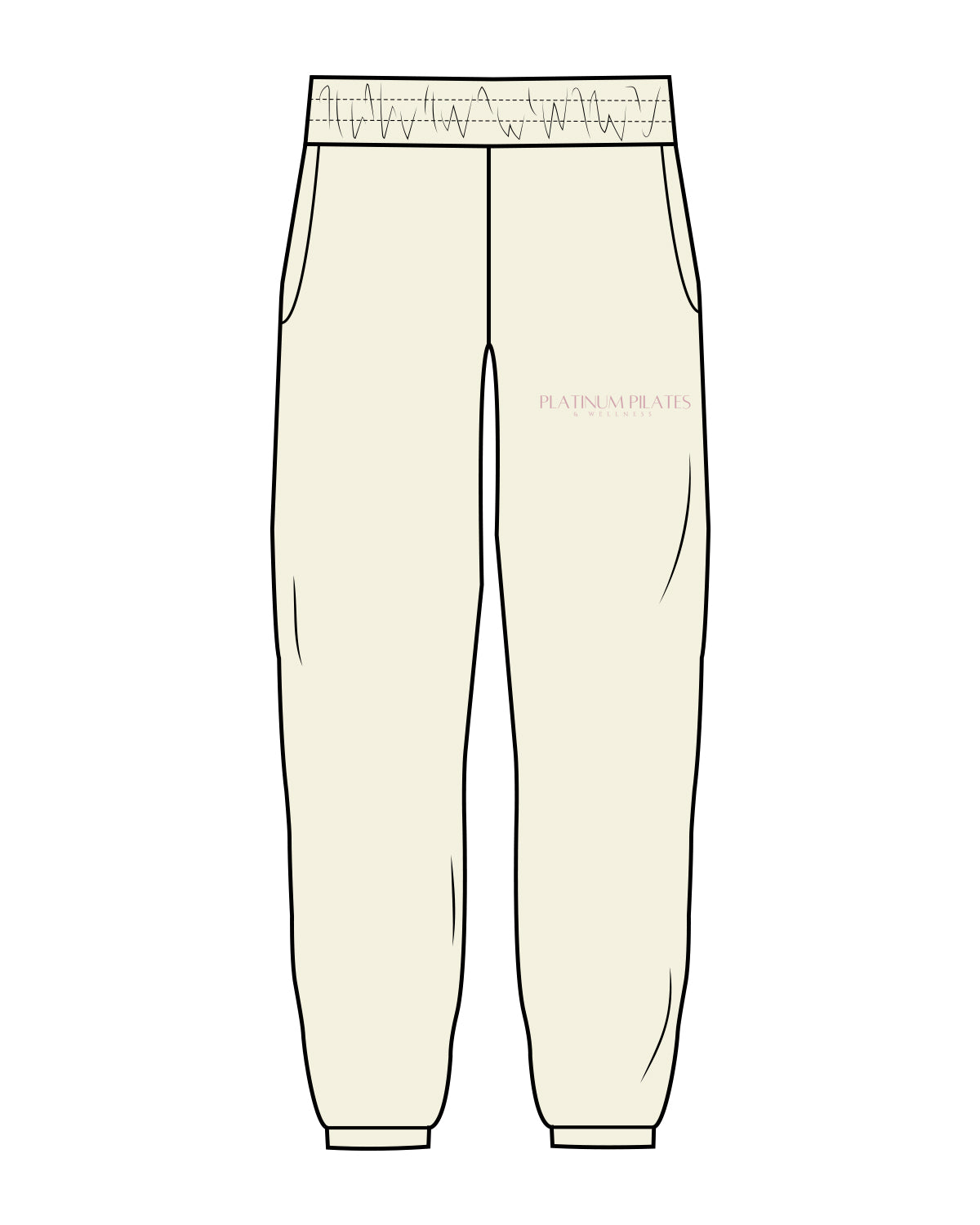 The Womens Sweatpants - Butter - Platinum Pilates - Left Leg - Pink