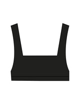 The Box Cut Bra - Black - OCWC - Center Back "OASIS" - Printed - White