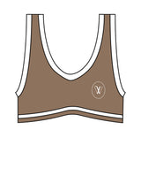 The Piped Bra - Brown - Velvaere - Left Chest - Printed - White