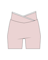 The Piped Crossover Short - Pink - HeartCore - Back Waistline - Printed - White