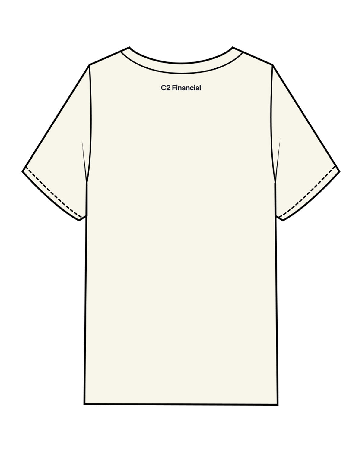 The Mens Heavyweight Tee - Off White - C2 Financial - Left Chest & Back Neckline - Printed - Black