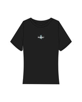 The Baby Tee - Black - White House - Center Chest - Printed - Full Color