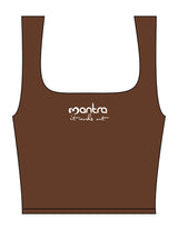 The Square Neck Tank - Brown - Mantra - Center Chest Stacked - Printed - White