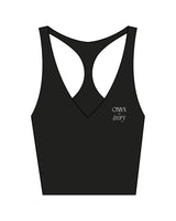 The Racer Tank - Black - Onyx & Ivory - Left Chest Stacked - Printed - Off White