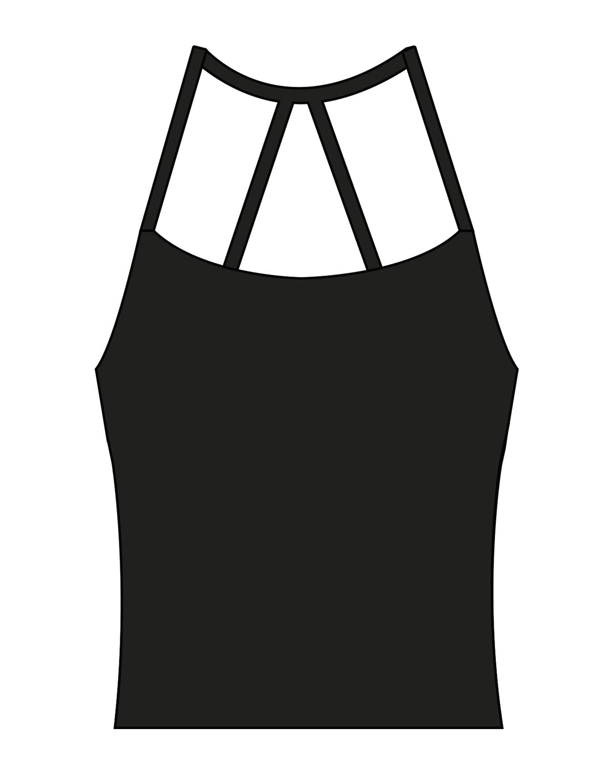 The Womens Sporty Tank - Black - REFORM Pilates Studio - Center Back - Printed - White