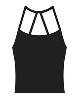The Womens Sporty Tank - Black - REFORM Pilates Studio - Center Back - Printed - White
