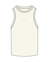 The Ribbed Full Length Tank - Off White - The Oak Method - Center Chest - Embroidered - Tone on Tone