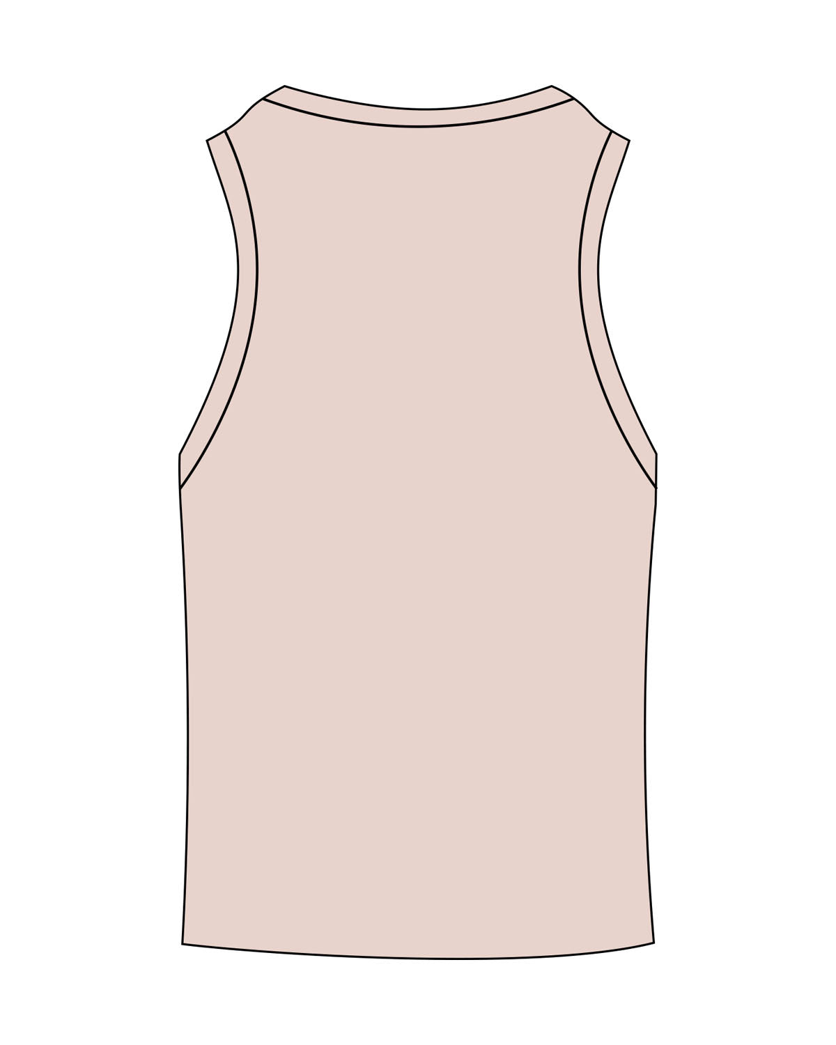The Micro Rib Full Length Tank - Taupe Heather - Peach F.L - Center Chest - Printed - Tone on Tone