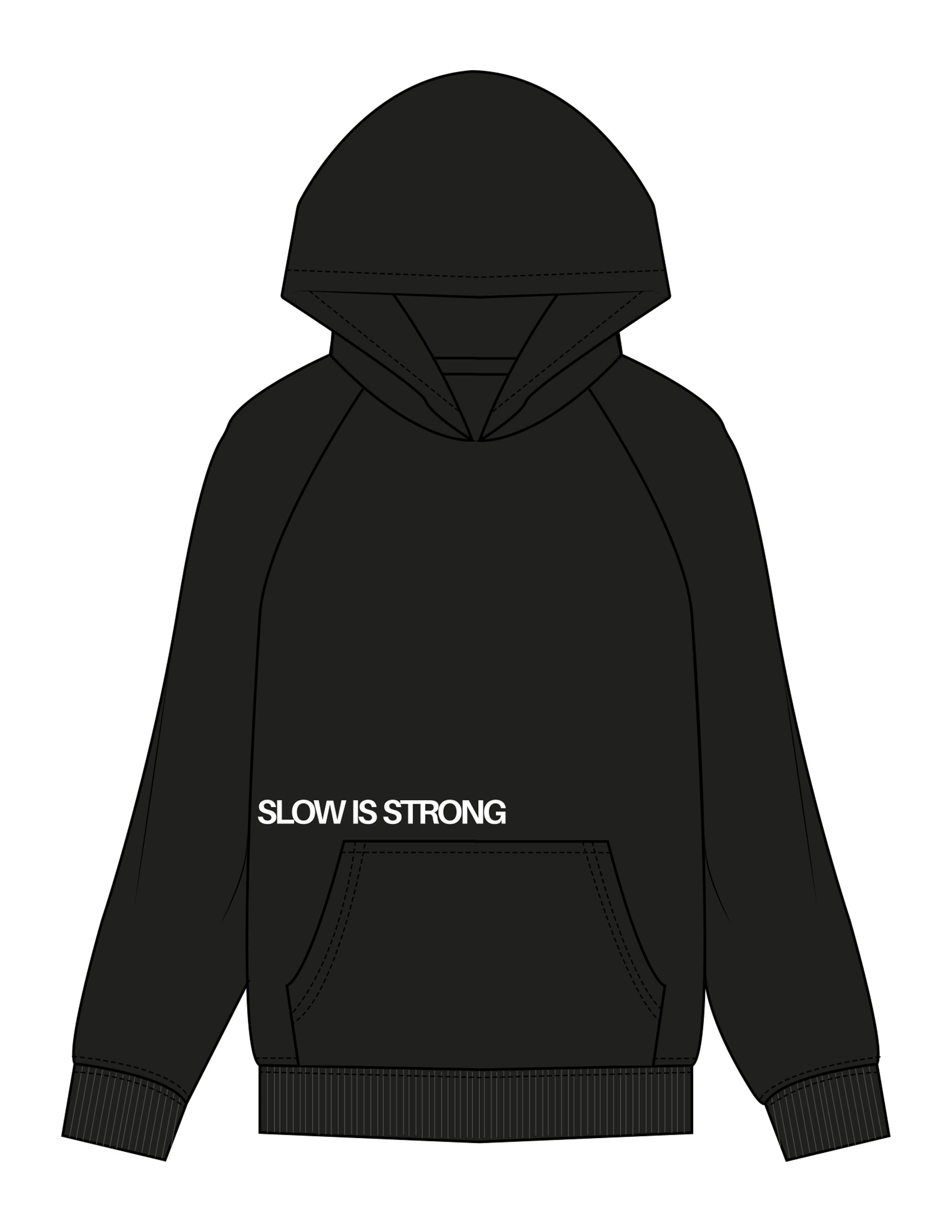 The Womens Hoodie - Black - Powerhaus Lagree - Front Upper Pocket & Center Back "PH" - Printed - White