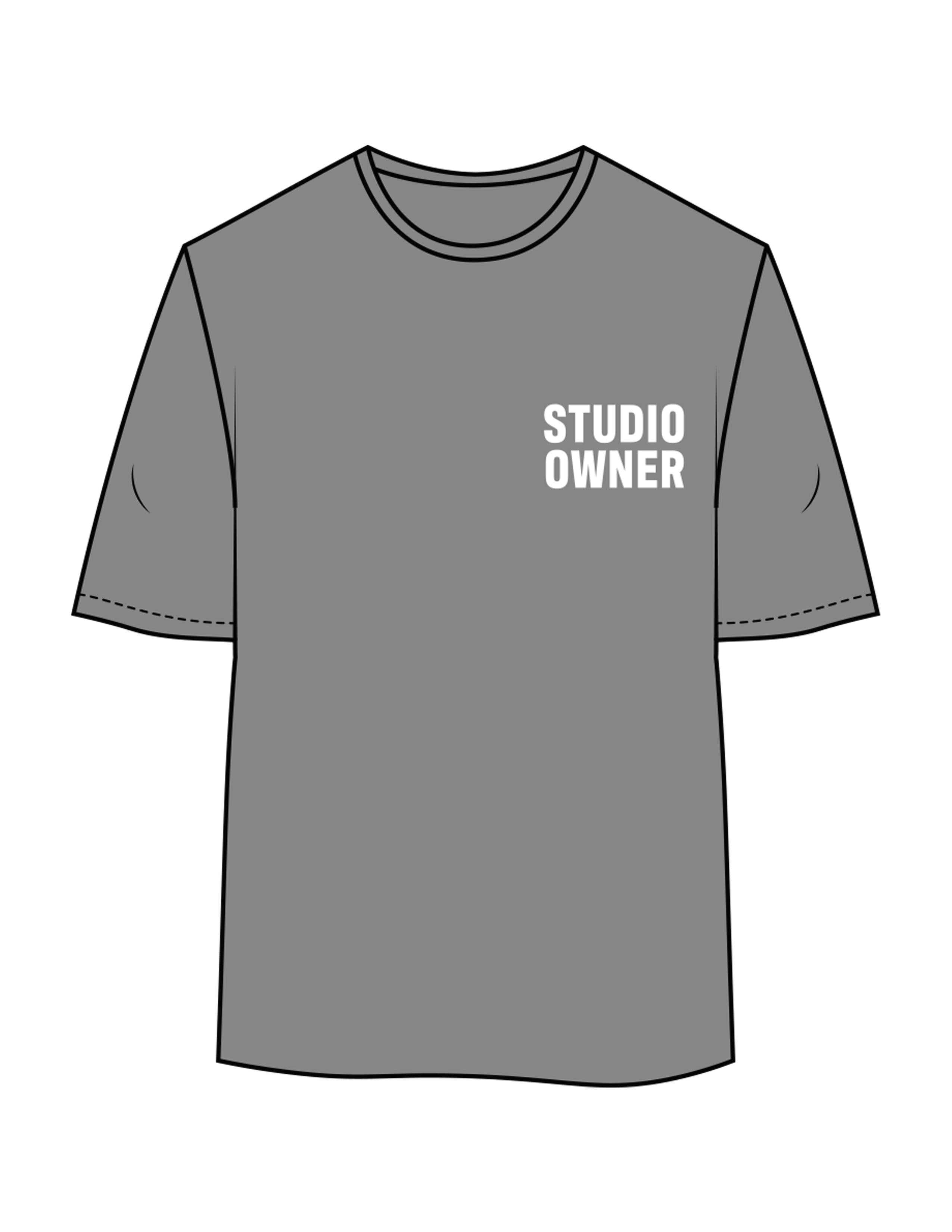 The Womens Oversized Tee - Shadow - Fit Biz Strategies - Left Chest Stacked & Back Stacked - Printed - White