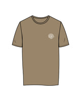 The Womens Tee - Sand - Balanced Self - Left Chest & Back Stacked - Printed - White