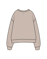 The Womens Crewneck - Bone - Reforming Pilates - Chest Center & Back Neckline - Tone on Tone