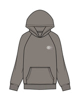 The Womens Hoodie - Washed Gray - Wheel House NY - Left Chest & Back Stacked - Printed - White