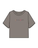 The Heavyweight Crop Tee - Washed Gray - Slow Burn - Center Chest & Back Stacked - Full Color