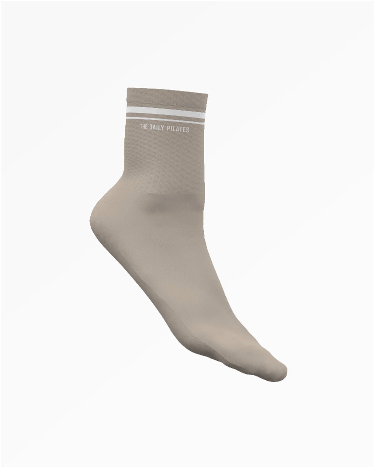 The Daily Pilates 3/4 Crew Sock - Oat Milk