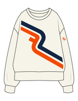 The Womens Heavyweight Crewneck - Off White - Fase Lagree - Full Front & Left Sleeve - Full Back "5280" - Printed - Full Color