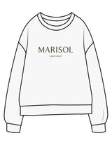 The Midweight Unisex Crewneck - Washed White - Forme Barre Nantucket - Center Chest Stacked - Printed - Olive