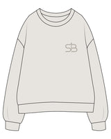 The Womens Crewneck - Washed Bone - Injections by SB - Left Chest & Back Stacked - Printed - Tone on Tone