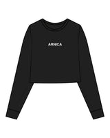 The Crop Long Sleeve - Black - Aesthetics Injector - Center Chest " ARNICA " - White