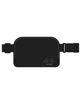The Cross Body Bag - Black - La Vie Pilates - Front Bottom Left Body - Printed - Light Brown