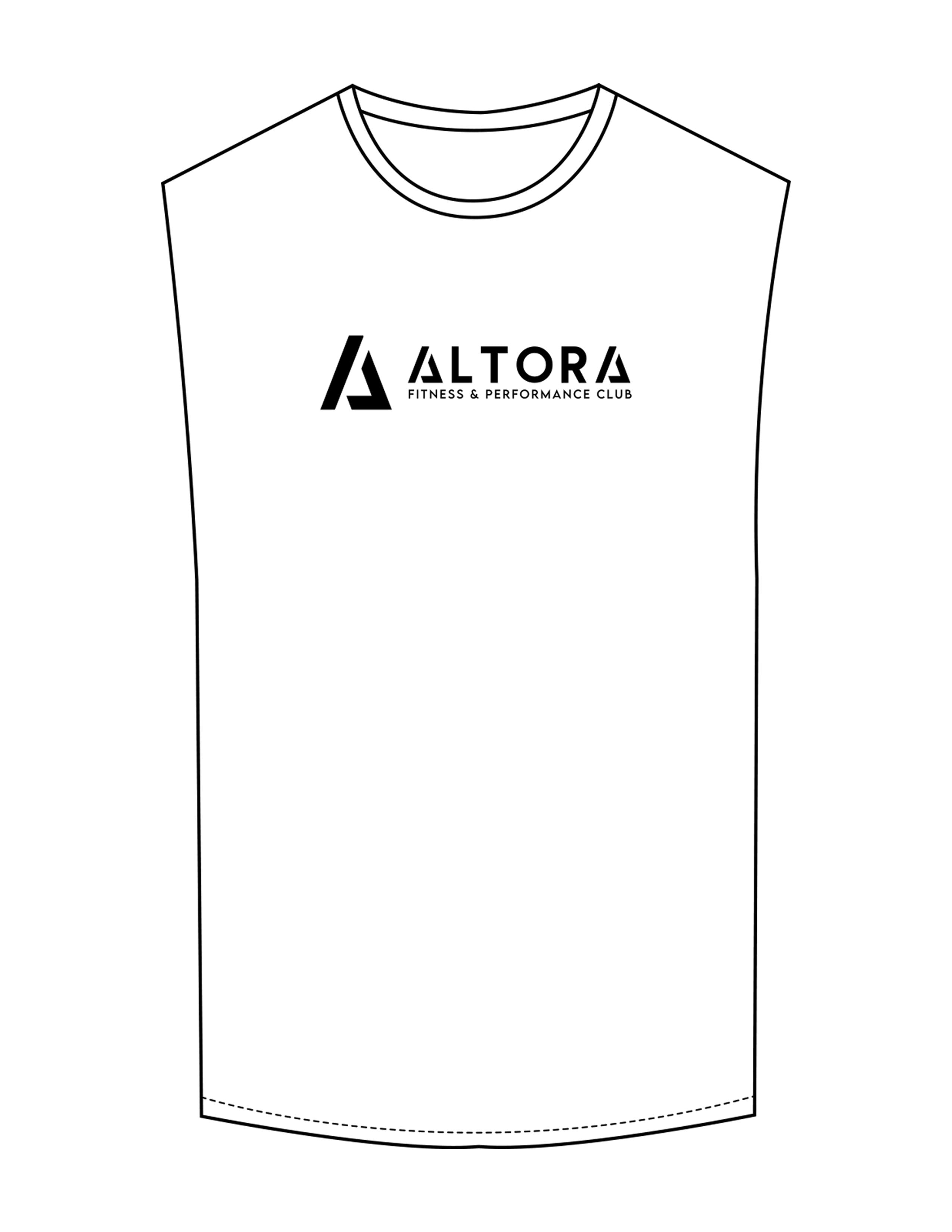The Muscle Tank - White - ALTORA - Center Chest - Printed - Black