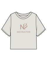 The Heavyweight Crop Tee - Washed Bone - Neighborhood Barre - Center Chest Stacked - Printed - Tone on Tone