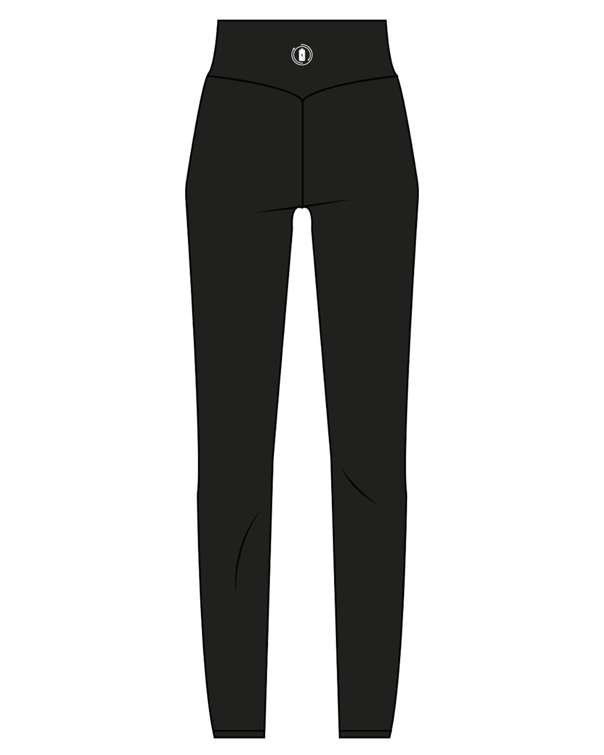 The Basic Legging - Black - Recovery Lab - Center Back - White Printed