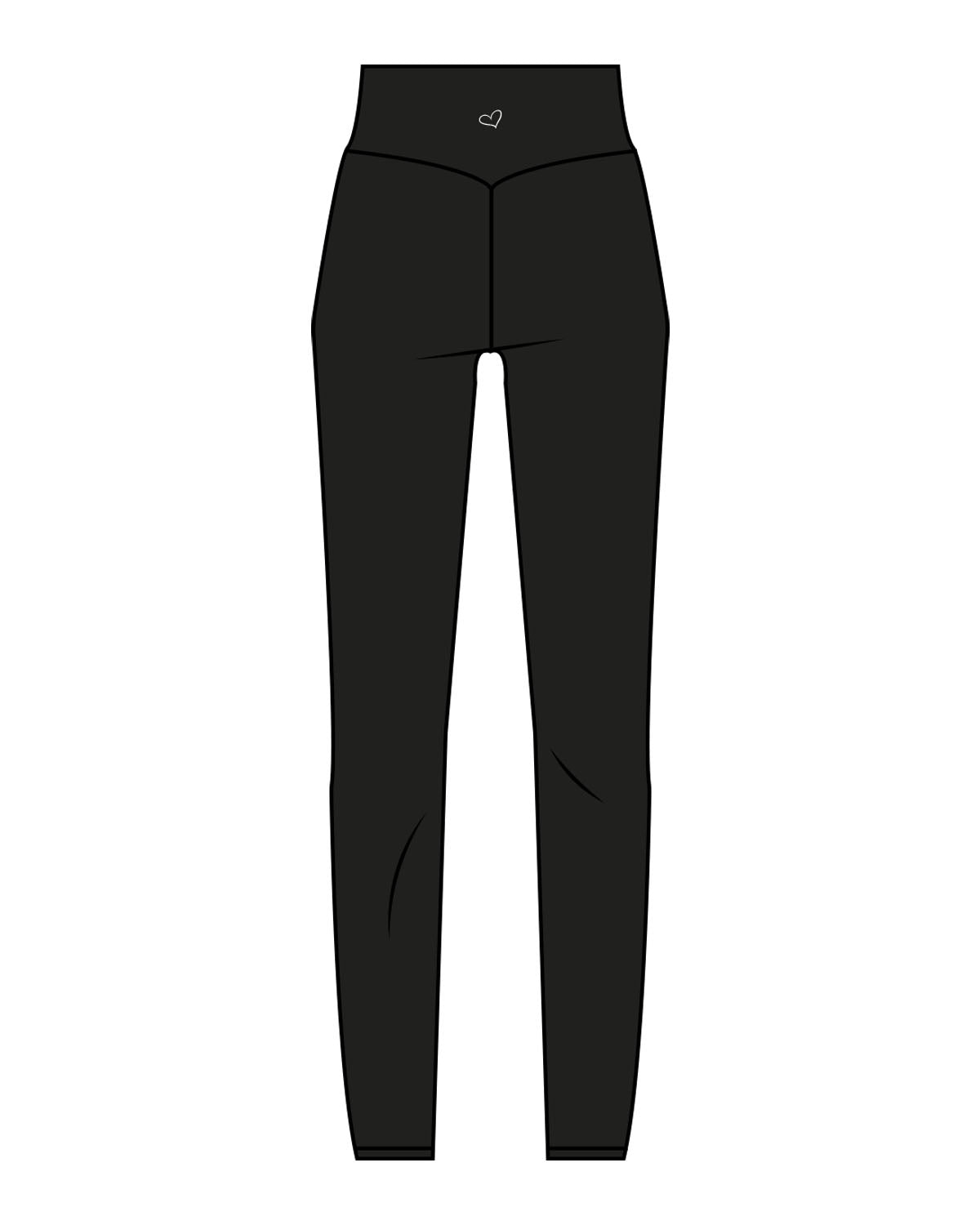 The Basic Legging - Black - Kekel - Center Back Waistline - Printed - White
