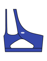 The One Shoulder Bra - Klein Blue - Spin Queen - Center Chest & Center Back - Printed - White