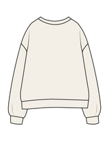 The Womens Crewneck - Butter - Pilates Method/Barre Noir - Center Chest Stacked - Printed - Black