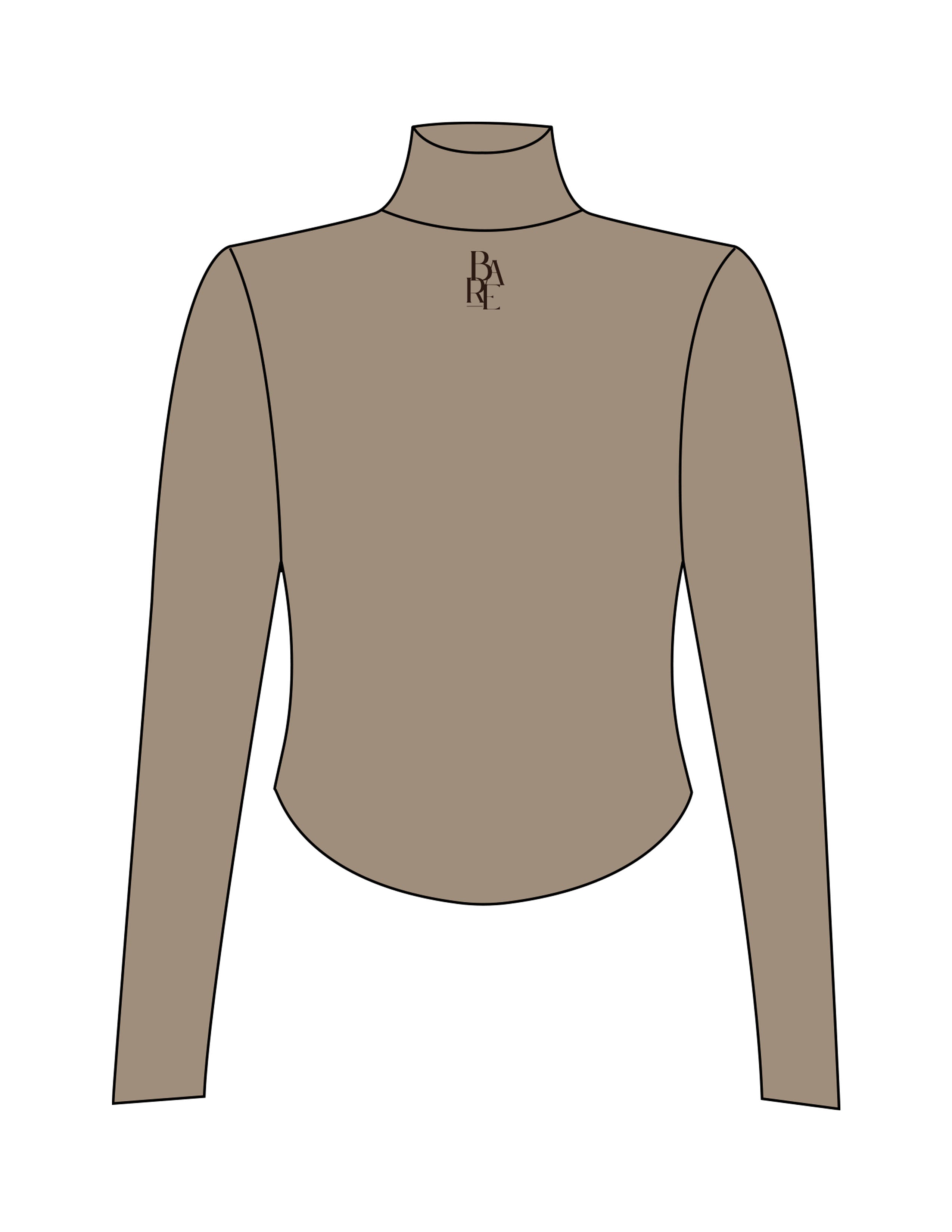 The 3/4 Crop Zip Jacket - Brown - Bare Pilates - Left Chest & Back Neckline - Printed - Brown