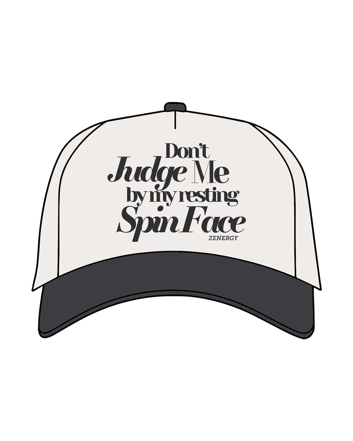 The Canvas Cap - Natural / Coal - ZENERGY CYCLING - Center Crown - Printed - Coal