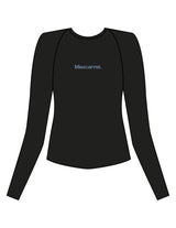 The Womens Sporty Long Sleeve - Black - BlueCarrot - Center Chest - Printed - Blue