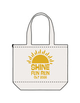 The Zipper Tote Bag - Natural - The Shine Project - Center Body Stacked - Printed - Yellow