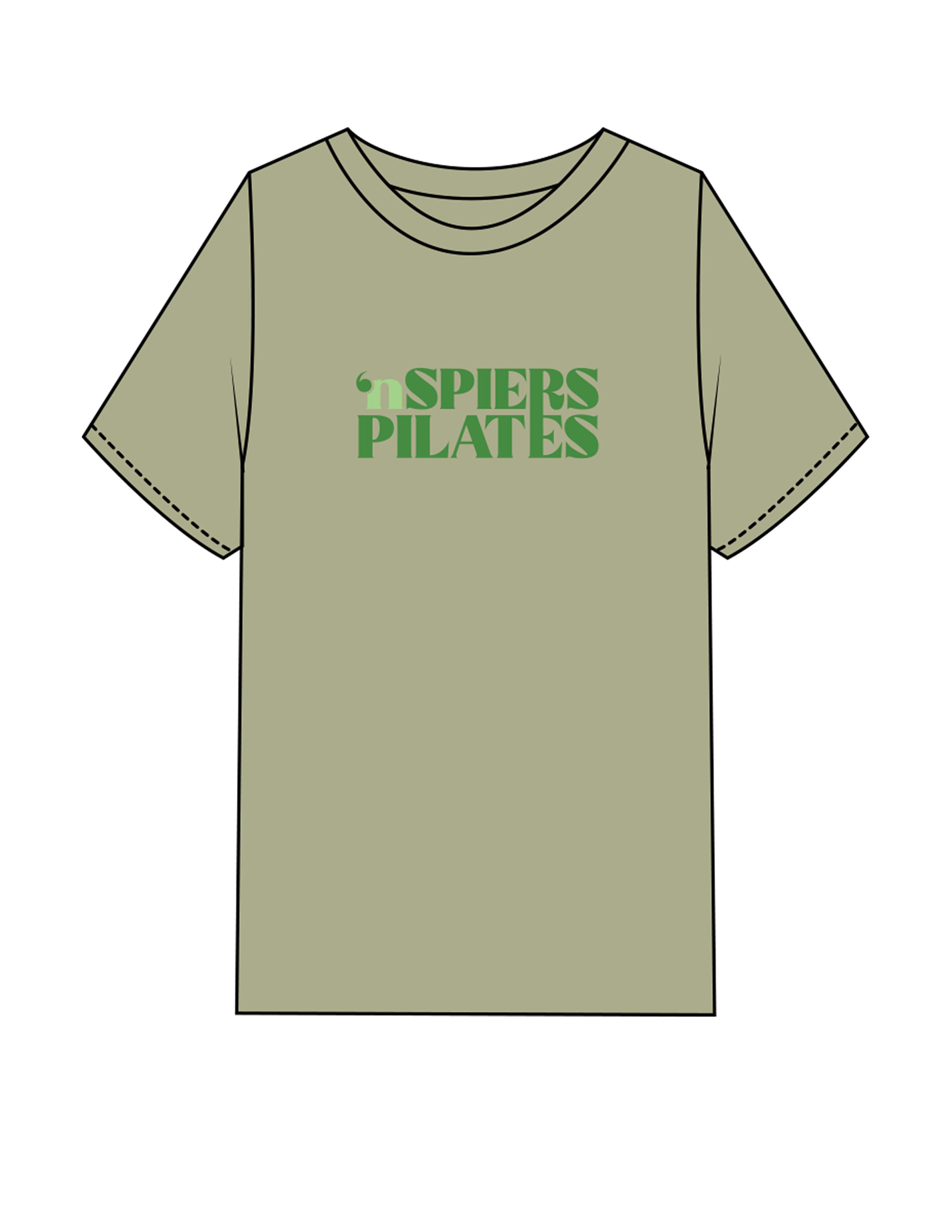 The Mens Heavyweight Tee - Pistachio - NSpiers - Center Chest Stacked - Printed - Full Color