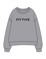 The Womens Crewneck - Heather - Fit 5 - Center Chest & Back Neckline - Printed - Black