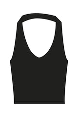 The Halter Bra - Black - Forma Haus - Center Back - Printed - White