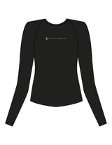 The Womens Sporty Long Sleeve - Black - Recess Fitness - Center Chest - Printed - Brown