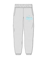 The Womens Sweatpants - Heather - Squeeze Massage - Front Upper Right Leg & Back Pocket Round - Full Color