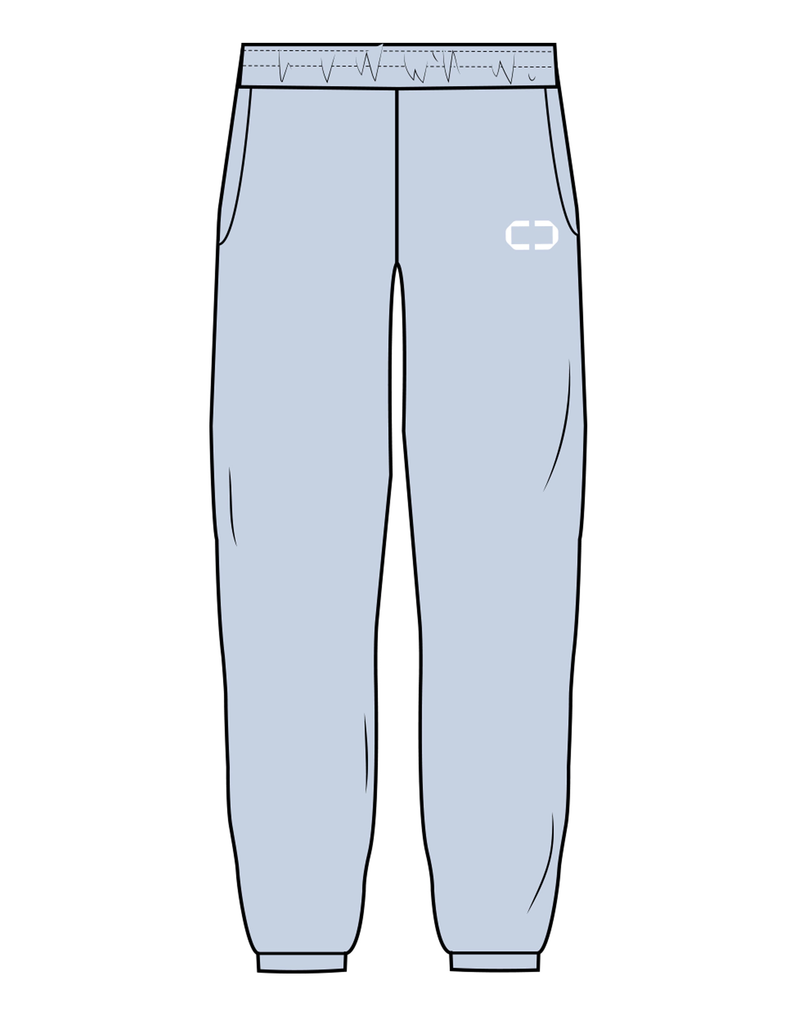 The Mens Sweatpants - Powder - C2 Financial - Left Leg - Printed - White